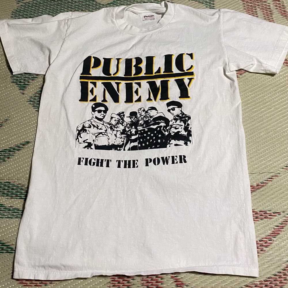 Vintage Public Enemy Rap Tee T Shirt Mens Size Medium White Short Sleeve Adult